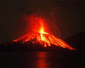 Aesthetic Krakatoa Volcano Paint By Number