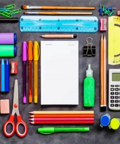 Back To School Supplies Paint By Number