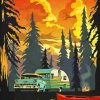 Camping Travel Trailer Paint By Number