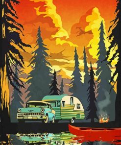 Camping Travel Trailer Paint By Number