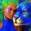 Goddess And Blue Leopard Art Paint By Number