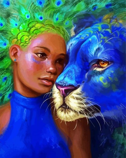 Goddess And Blue Leopard Art Paint By Number