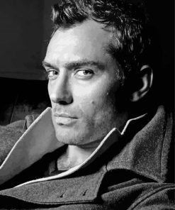 Jude Law Black And White Paint By Number