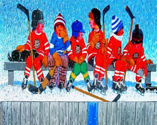 Little Hockey Players Paint By Number
