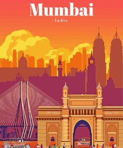 Mumbai India Poster Paint By Number