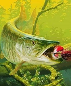 Muskie Fish In Water Paint By Number