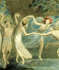 Oberon Titania And Puck With Fairies Dancing By William Blake Paint By Number