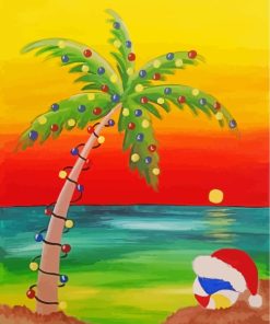 Palm Trees Christmas Art Paint By Number