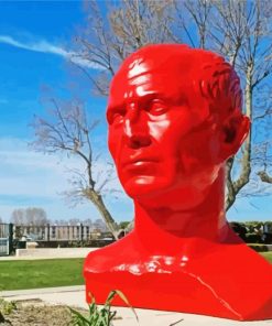 Red Bust Of Julius Caesar Head Paint By Number