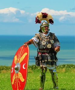 Roman Warrior With Shield Paint By Number