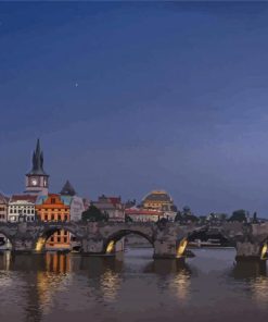 St Charles Bridge At Night Paint By Number