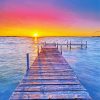 Sunset Wooden Pier Paint By Number