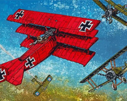 Red Baron Fighter Pilot Paint By Number