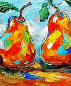 Three Pears Abstract Food Paint By Number
