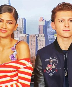 Tom Holland And Cute Zendaya Paint By Number