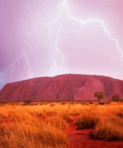 Uluru National Park And Lightning Paint By Number
