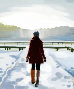 Woman In Snow Art Paint By Number