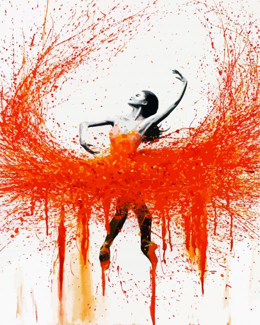 Abstract Fire Ballet Dancer Paint By Number