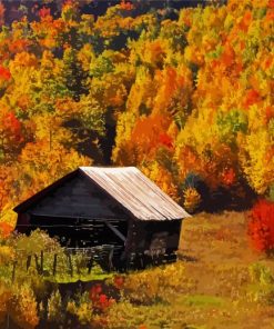 Aesthetic Autumn Barn Paint By Number