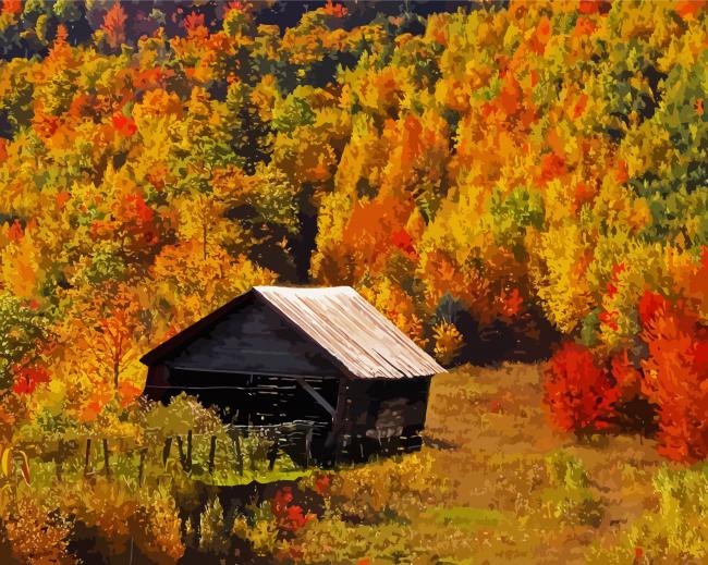 Aesthetic Autumn Barn Paint By Number