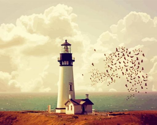 Aesthetic Vintage Lighthouse Paint By Number