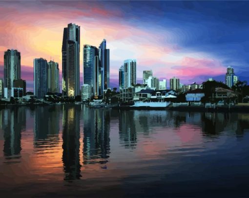 Aesthetic Gold Coast City Paint By Number