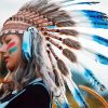 Aesthetic Lady With Native Head Dress Paint By Number