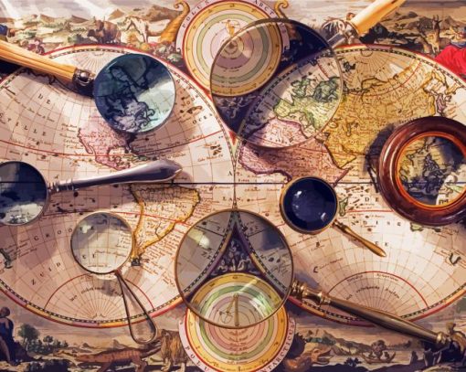 Antique Magnifying Glasses Paint By Number