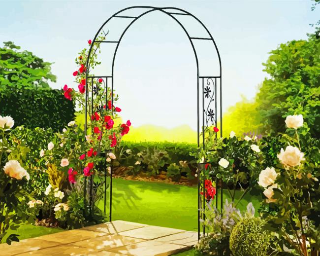 Arch With Flowers Paint By Number