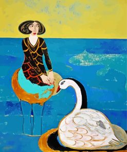 Artistic Woman And Swan Paint By Numbers