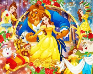 Beauty And Beast Characters Paint By Number