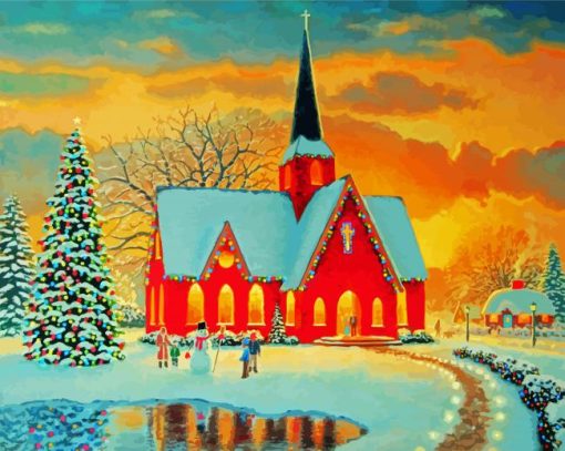 Christmas Church Winter Paint By Number