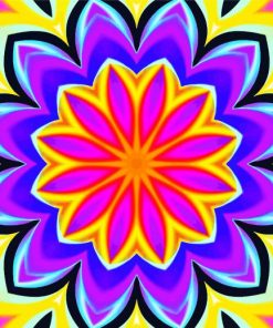 Colorful Flower Kaleidoscope Paint By Number