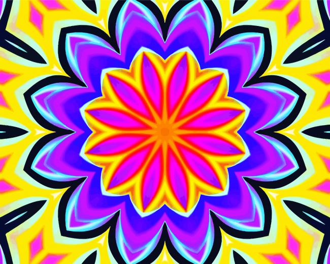 Colorful Flower Kaleidoscope Paint By Number