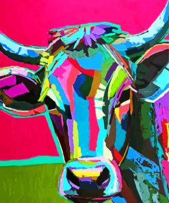 Colorful Cow Abstract Paint By Number