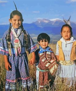Cute Native American Children Paint By Number