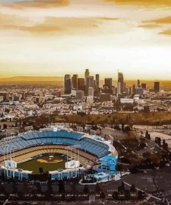 Dodger Stadium At Sunset Paint By Number