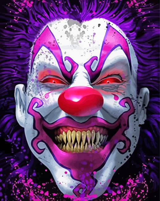 Evil Clown Smiling Paint By Number