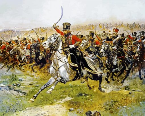 French Cavalry Charge Art Paint By Number