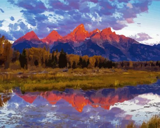 Grand Tetons National Park Paint By Number