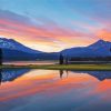 Oregon Mountains Sunset Landscape Paint By Number