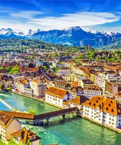Panorama View Of Lucerne Switzerland Paint By Number
