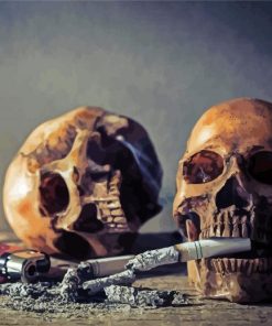 Scary Skull With Cigarette Paint By Number
