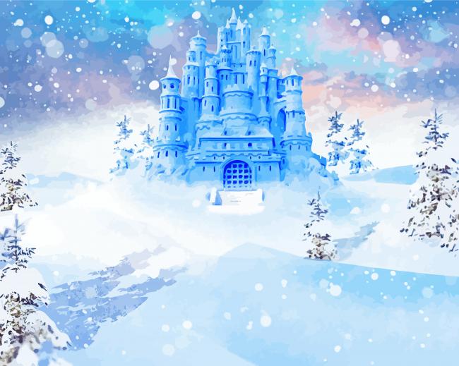 Snowy Disney Castle Paint By Number