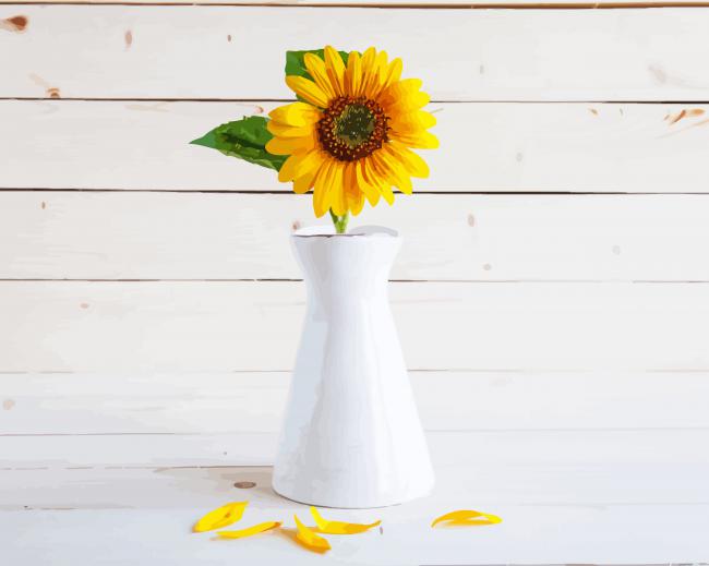 Sunflower In A Vase Paint By Number