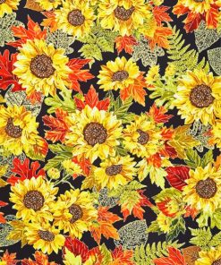 Sunflowers Black Metallic Yardage Paint By Number