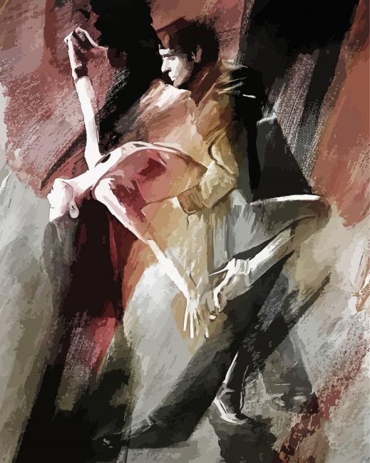 Tango Dancers Abstract Paint By Number