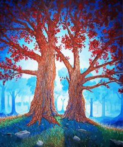 Twin Trees Art Paint By Number