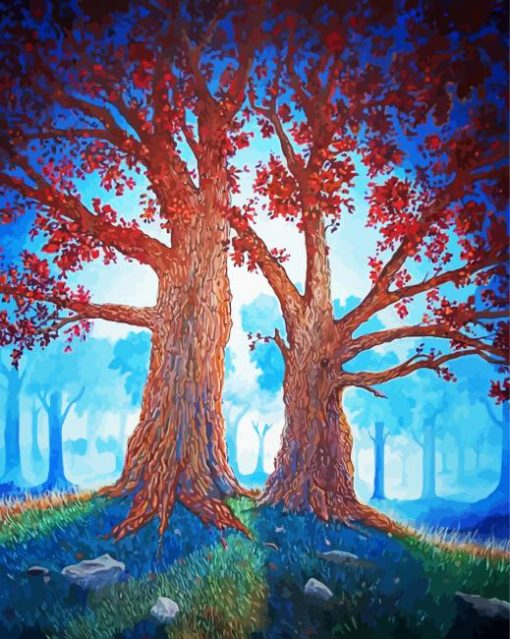 Twin Trees Art Paint By Number