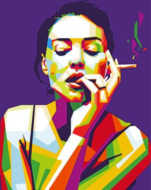Woman Smoking Pop Art Paint By Number